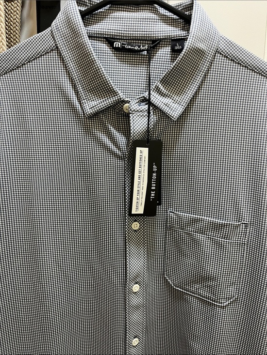 Travis Mathew Other - Travis Mathew Black & White Micro Check Button-Up Shirt